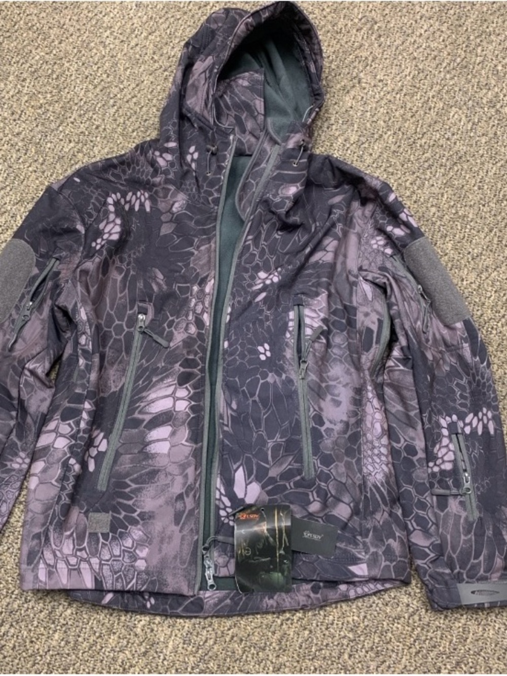 ESDY Men's Tactical Field Jacket in Purple Camo